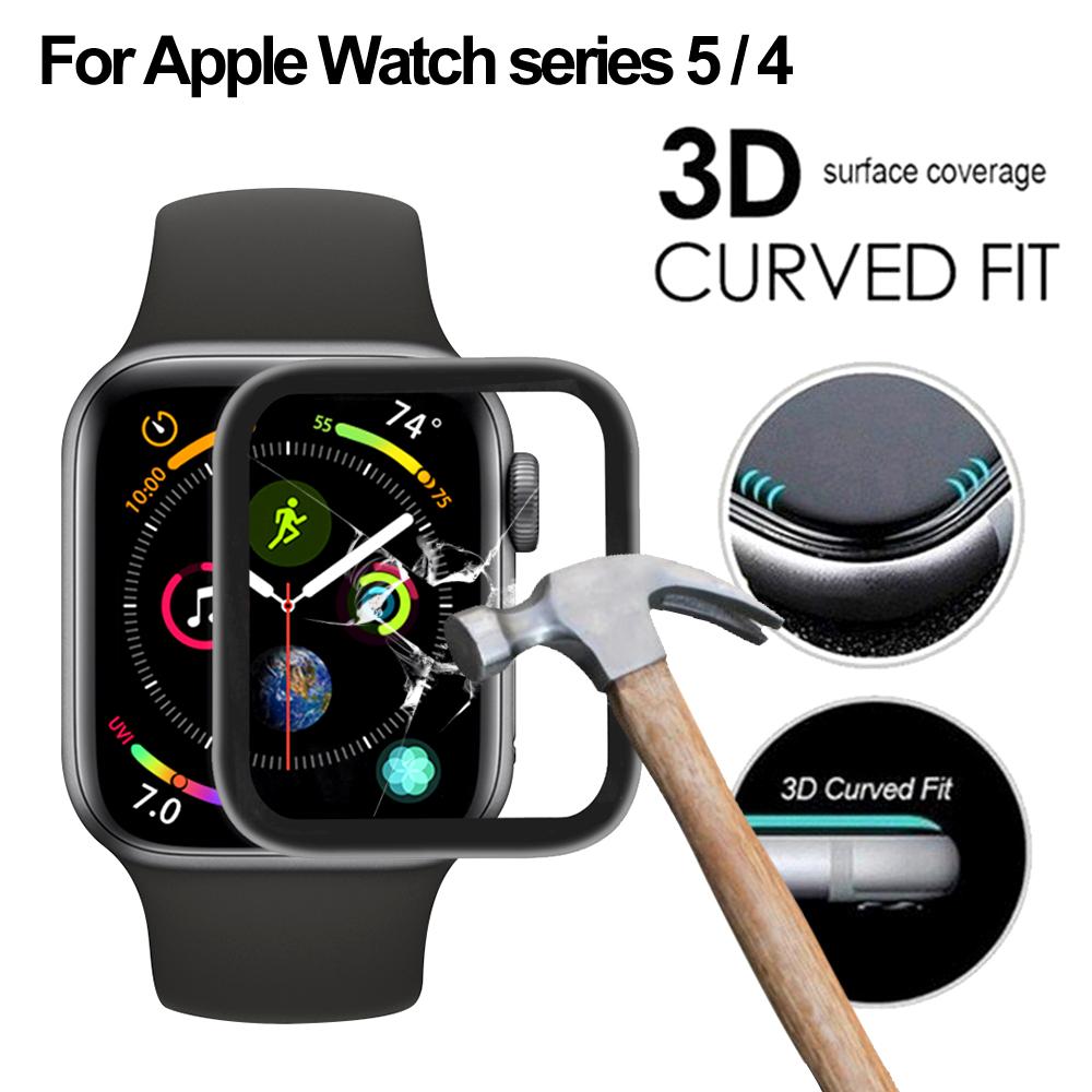 

3D изогнутые полностью клеевые защитные пленки iWatch 40 мм 44 мм для Apple Watch Series 5 4 закаленное стекло