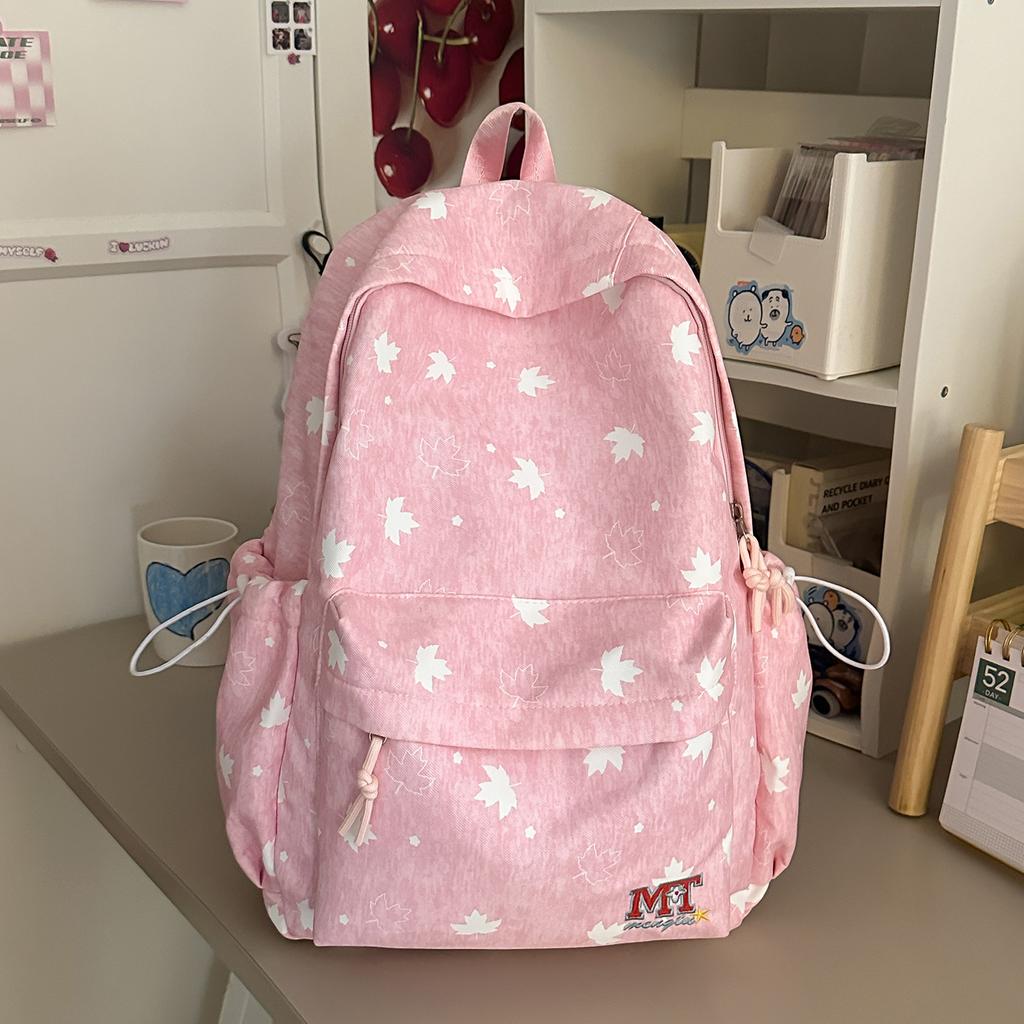 Schoolbag1011 Korean Version Ins College Style Print Backpack Female Sweet Backpack Large Capacity Campus Student Lightweight Schoolbag