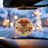 Office Holiday Decorations Christmas Acrylic Hanging Ornament, 2D Flat Double Side Printed Personalized Gifts Santa Snowman Pendant for Tree