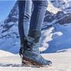 Women's Autumn-Winter Lace-Up Denim Roman Style Boots, Fashionable Footwear, Available In Large Sizes.