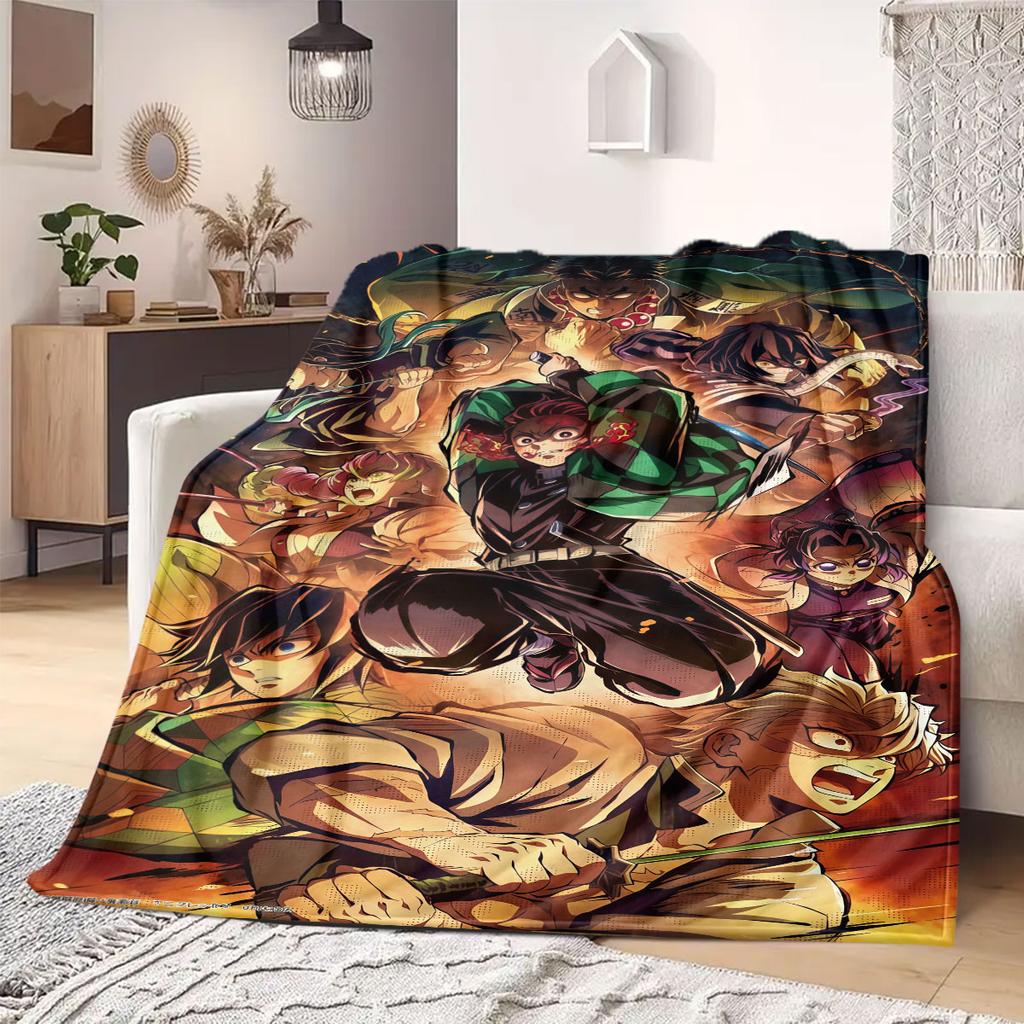 Kimetsu no Yaiba Flannel Blanket Warm,Comfortable,Suitable for Bedrooms,Sofas,Beds,Chairs,Picnics,Travel