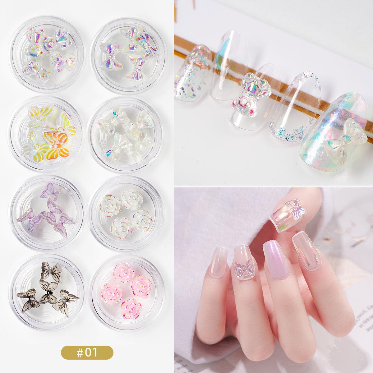 

Huancai блестки для ногтей с эффектом Авроры, несколько стилей, радужные блестки для ногтей, разные размеры, блестящие украшения для маникюра