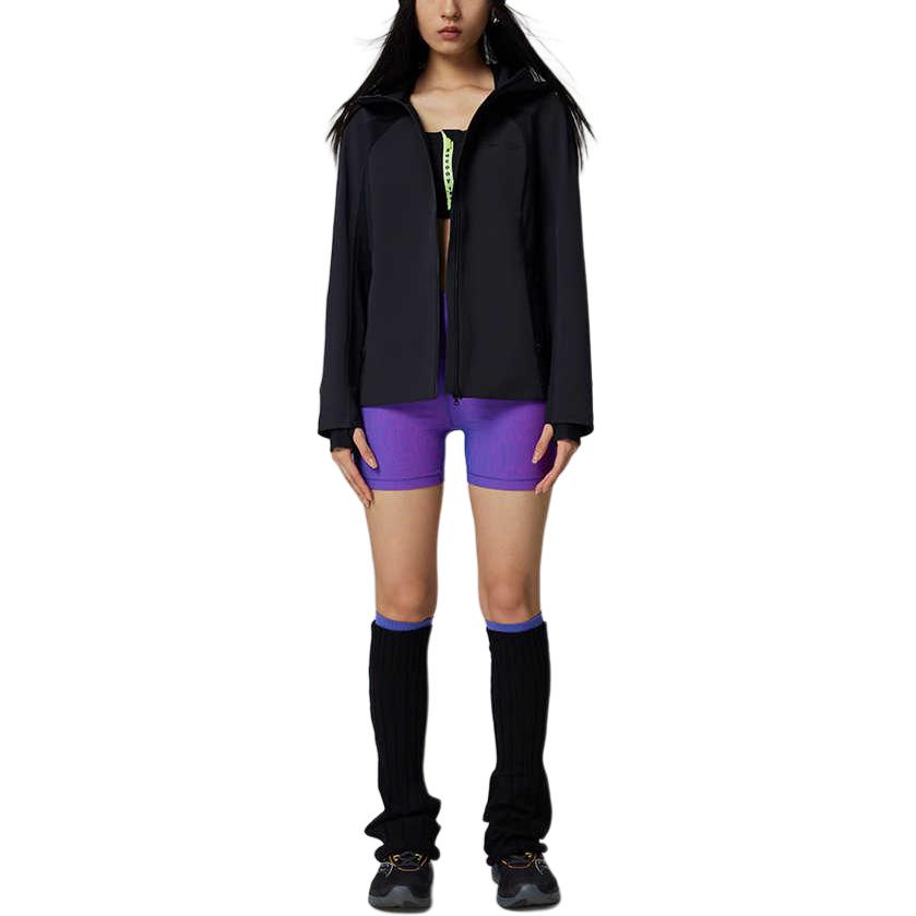 SAUCONY Hooded Solid Color Waterproof Windbreaker Women Jacket Black SC1240155A-BK01