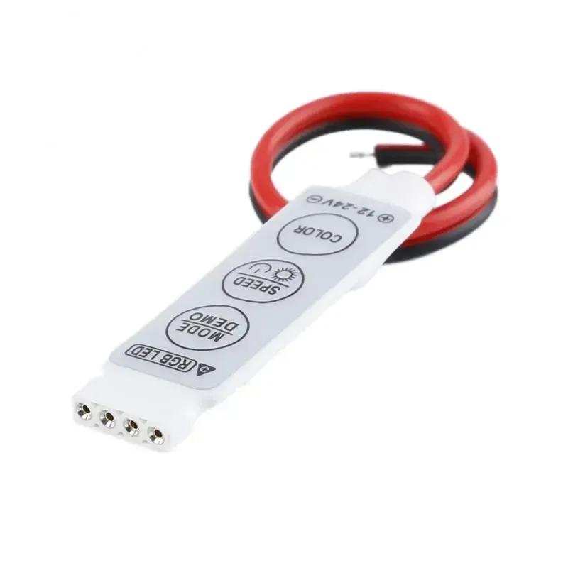 Mini 12V 24V LED Light Dimming 3 Keys Controller 4pin LEDs RGB Dimmer Connector for 2835 5050 LED Light Strip