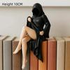 3d Mysterious Statue Gothic Black Robe Queen Figure Bookshelf Sculpture Spooky Sitting Statues Desktop Ornaments Gifts