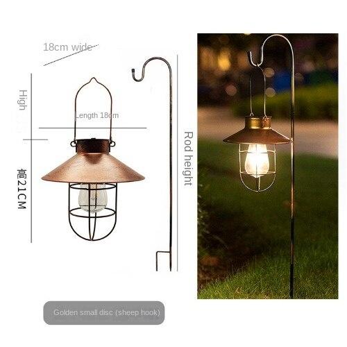 Solar Outdoor Courtyard Light Retro Pendant Light Garden Iron Art Pendant Light Camping Balcony Atmosphere Decoration Small Night Light