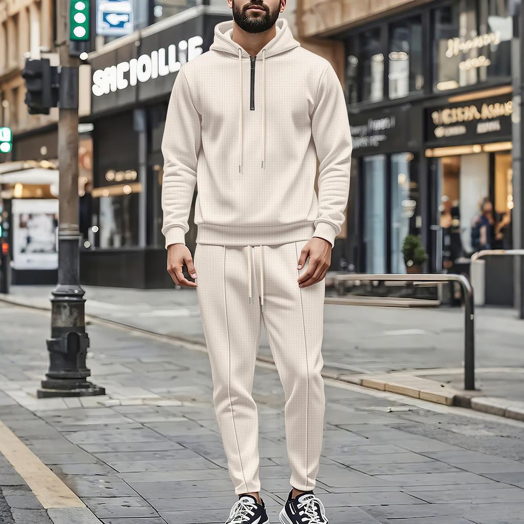 Men's Sweatshirt Suit Men's Solid Color Casual Sports Suit Sweatshirt Suit