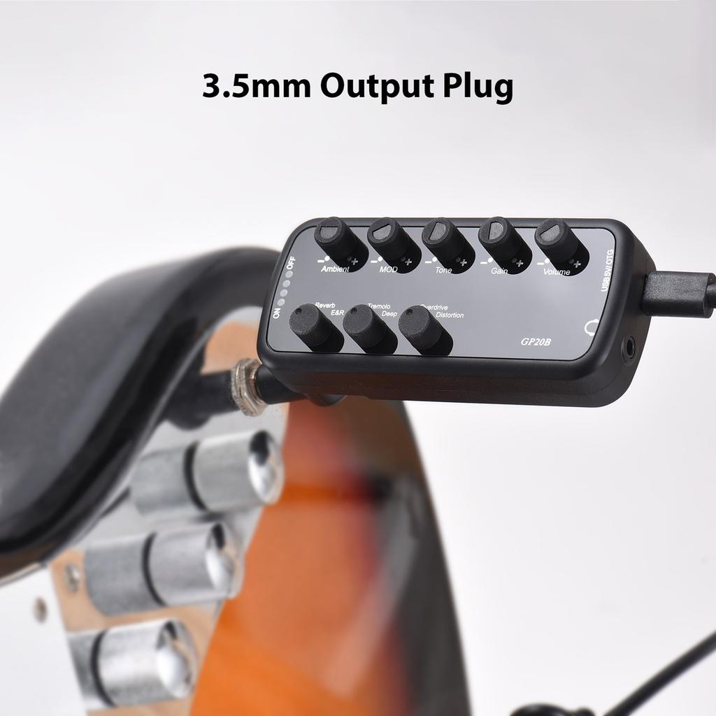 Bass Amplifier Mini Amp Portable Headphone Bass Amplifier Plug and Play for Electric Bass Musical Instrument 3 Built In