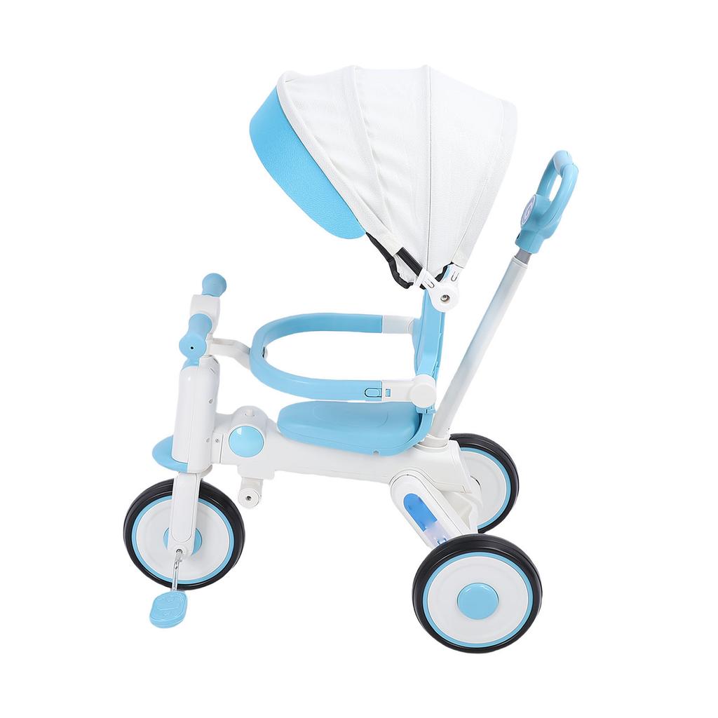 Baby Tricycle with Adjustable Parents Push Handle Music Light Folding Canopy Toddler Kids Trike for 18 Month To 5 Years