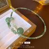 Lotus Jade Beaded Necklace: Elegant Chinese Design Clavicle Chain with a Personalized Touch