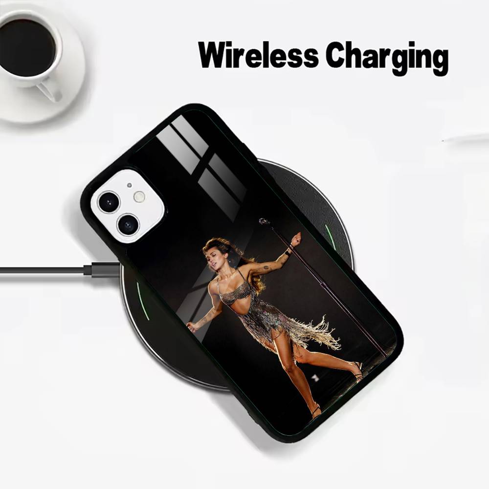 

M-Майли Сайрус Цветы -Певица Для IPhone17 16 15 14 13 12 11 Plus Pro Max Plus Беспроводная Зарядка Чехол для Телефона iPhone12