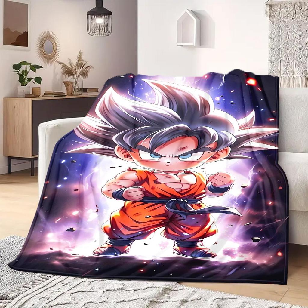 Dragon Ball Z Print Blanket Warm Comfortable Flannel Blanket Suitable for Bedrooms,Sofas, Beds,Chairs,Travel -QIAO12