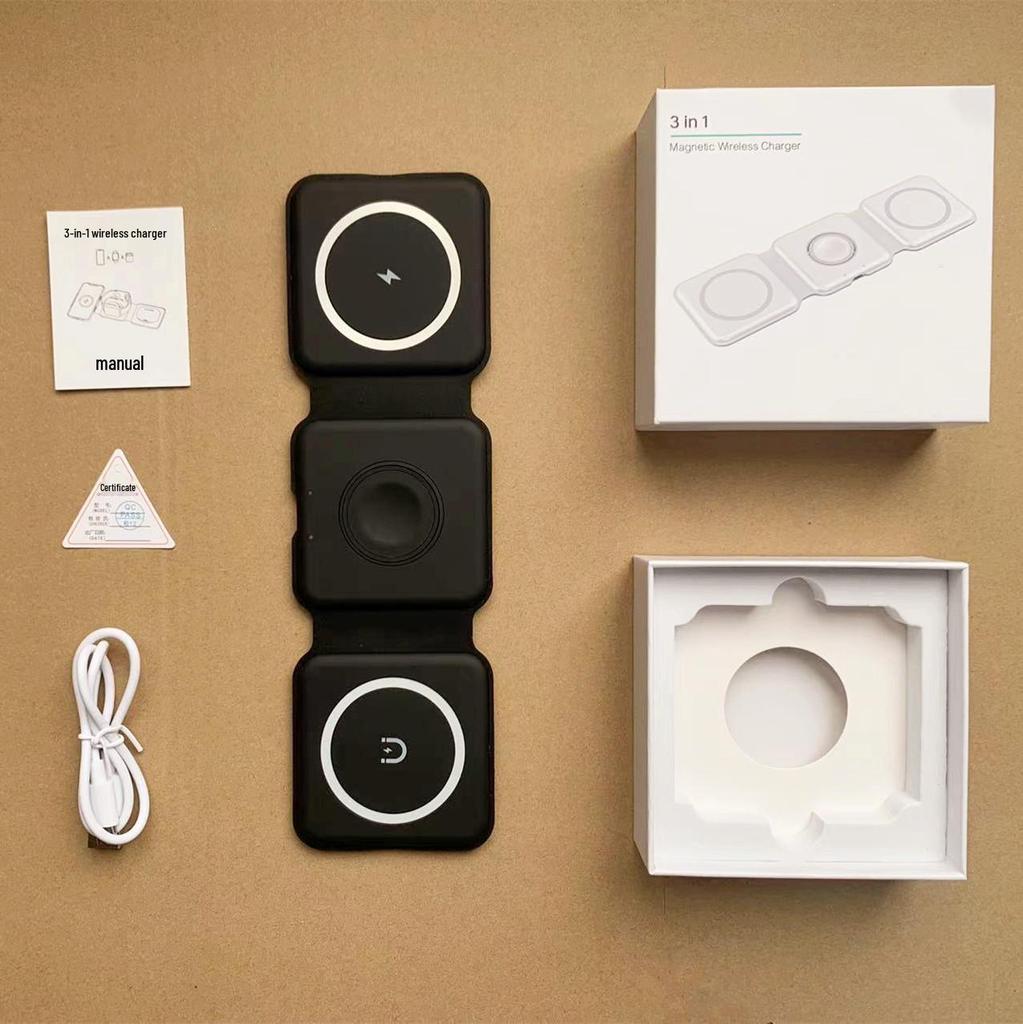 MagSafe 3-in-1 Wireless Charger: Magnetic Dock for Apple Watch, Earbuds & Phone