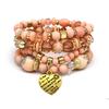 Bracelet Bohemian Ethnic Style Multi-Layer Bracelet Peach Heart Beaded Women'S Glazed Jewelry