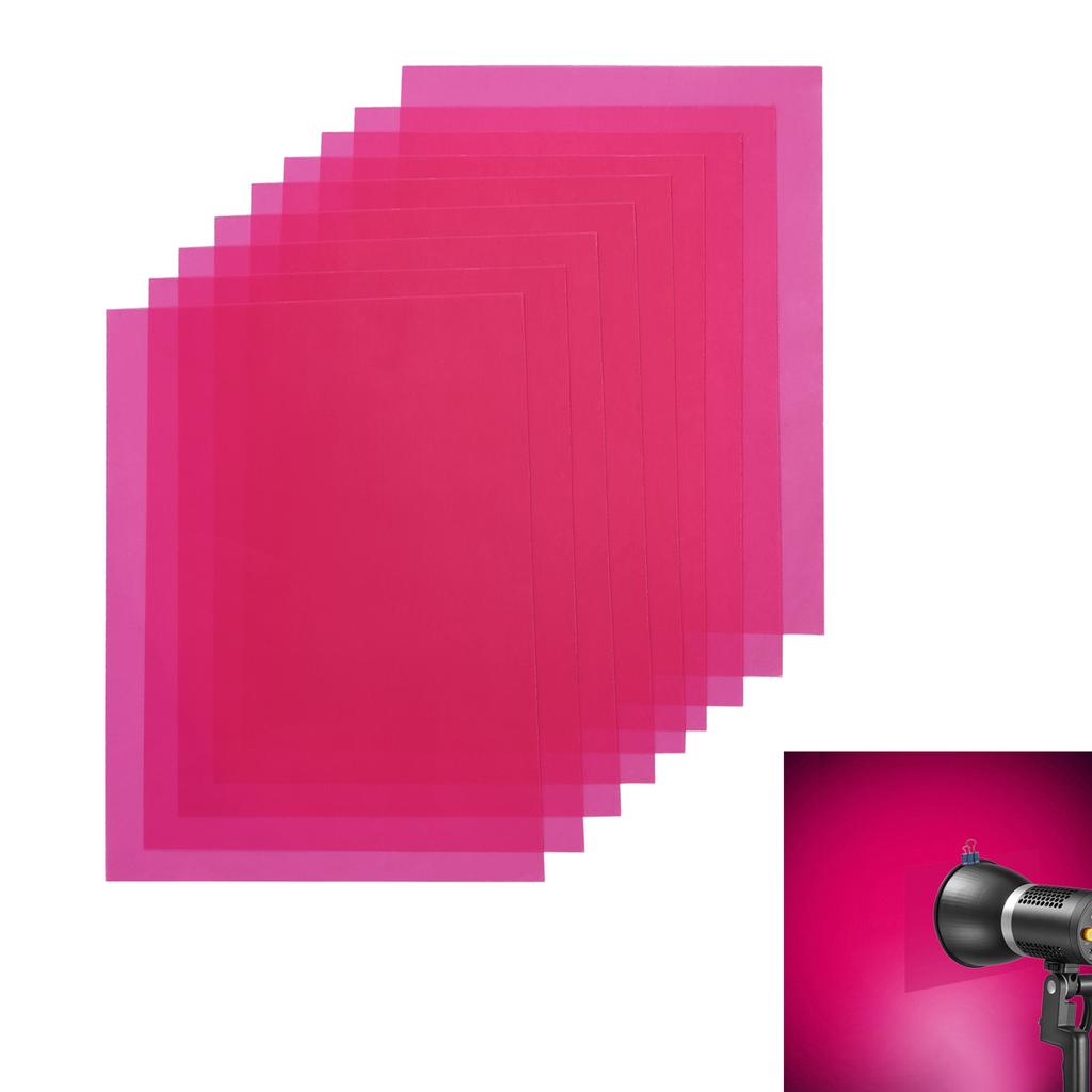 9PCS 30 * 20cm Photography Light Color Filters Set Transparent Light Gel Sheet for Studio Photography Portrait Video Shooting