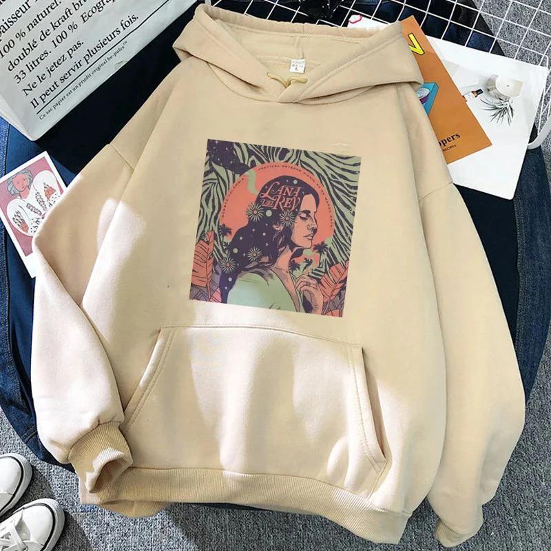 Lana Del Rey Ästhetik Grunge Lustig Y2K Hoodie Damen Harajuku Streetwear Sweatshirt Pullover Winter Warm Lässig Kapuzenpullover Weiblich