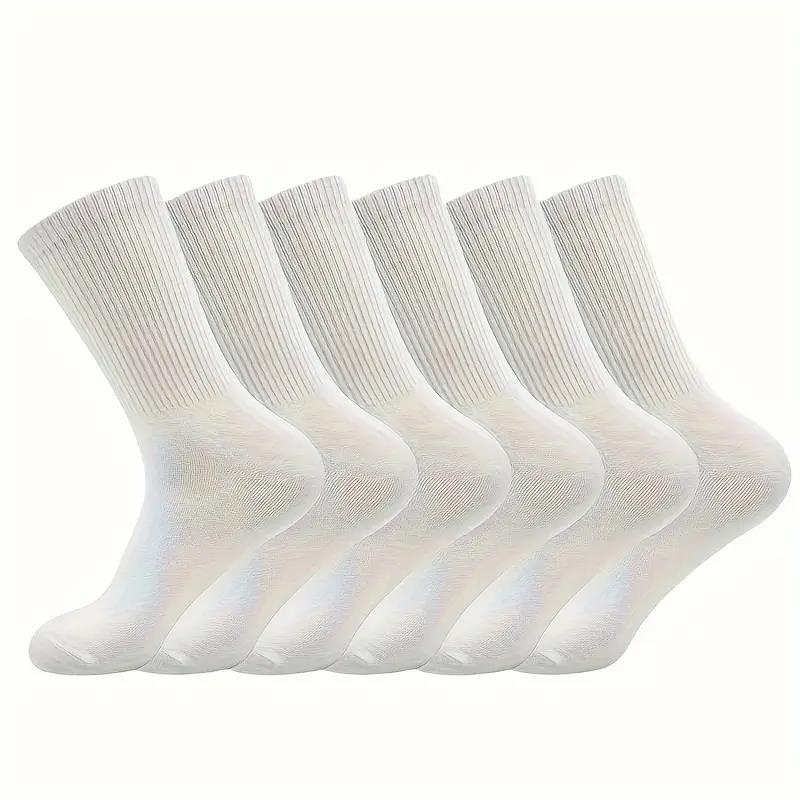 3/6Pairs of Plain Black and White Socks, Simple and Comfortable Mid-Calf Socks, Suitable for Autumn and Winter, Men's  Socks