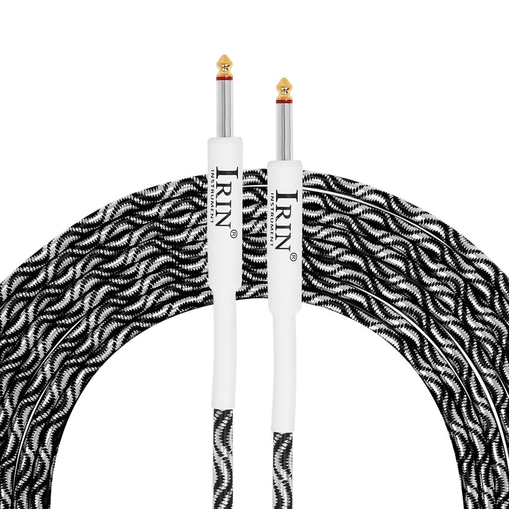 IRIN 10M Electric Guitar Audio Cable 6.35mm Noise-reduction Audio Dual Straight Jack Cable for Electric Guitar/Bass Parts