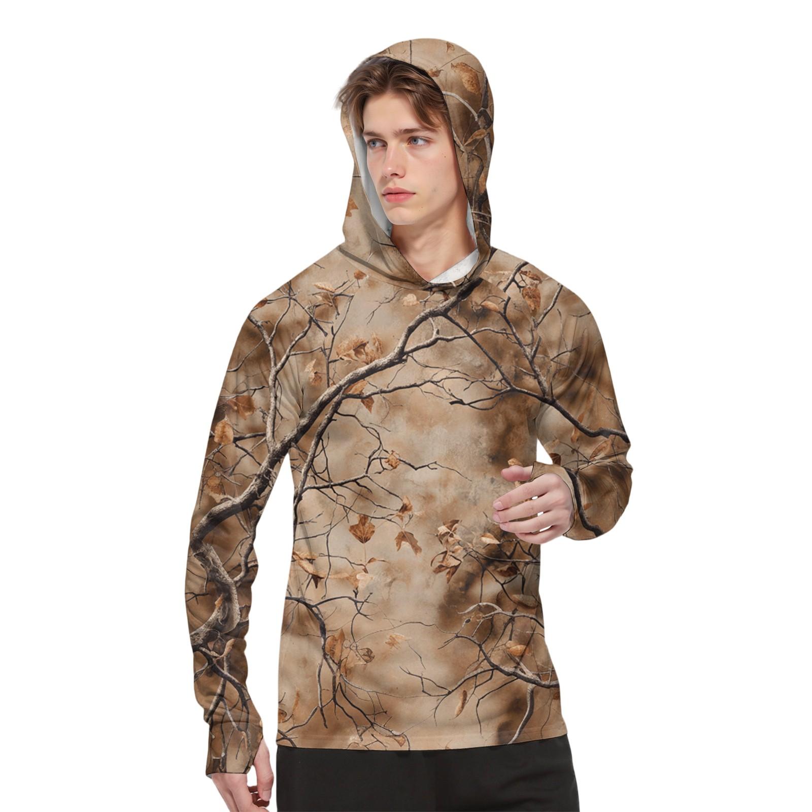 

Men s Fashion Printed Long Sleeve Shirt /UV Hoodie S