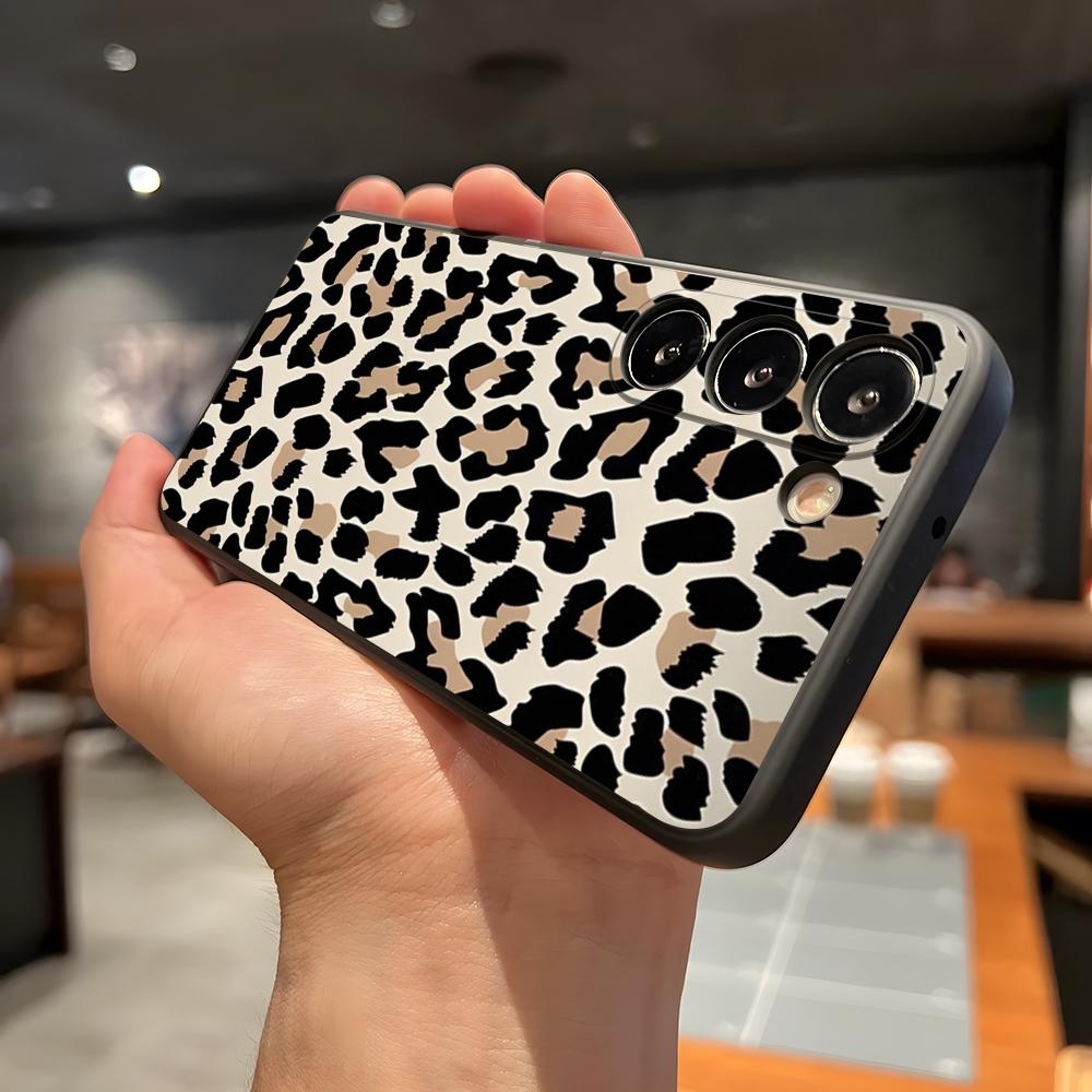 S-Stylish C-Cute Leopard Phone Case For Samsung A56 A36 A26 A16 A15 A25 A35 A55 A14 A34 A24 A54 Black Soft Shell