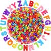 700Pcs Mixed Colors Letter Flat Beads Straight-Hole DIY Jewelry Beads Bulk Beads  Necklaces