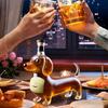 Dachshund Dog Whiskey Bottle 3D Sculpted Dachshund Shape Whiskey Glass Tumbler Dachshunds Decanter for Bar Home Office Decor