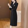 Korean-Style High-End Suit Collar Dress: Elegant Pleated Skirt for Autumn/Winter 2023