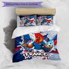 Set Biancheria da Letto Stampata France Football 3 Pezzi Set Copriletto Accogliente Traspirante come Regalo per Inaugurazione Casa Vacanze