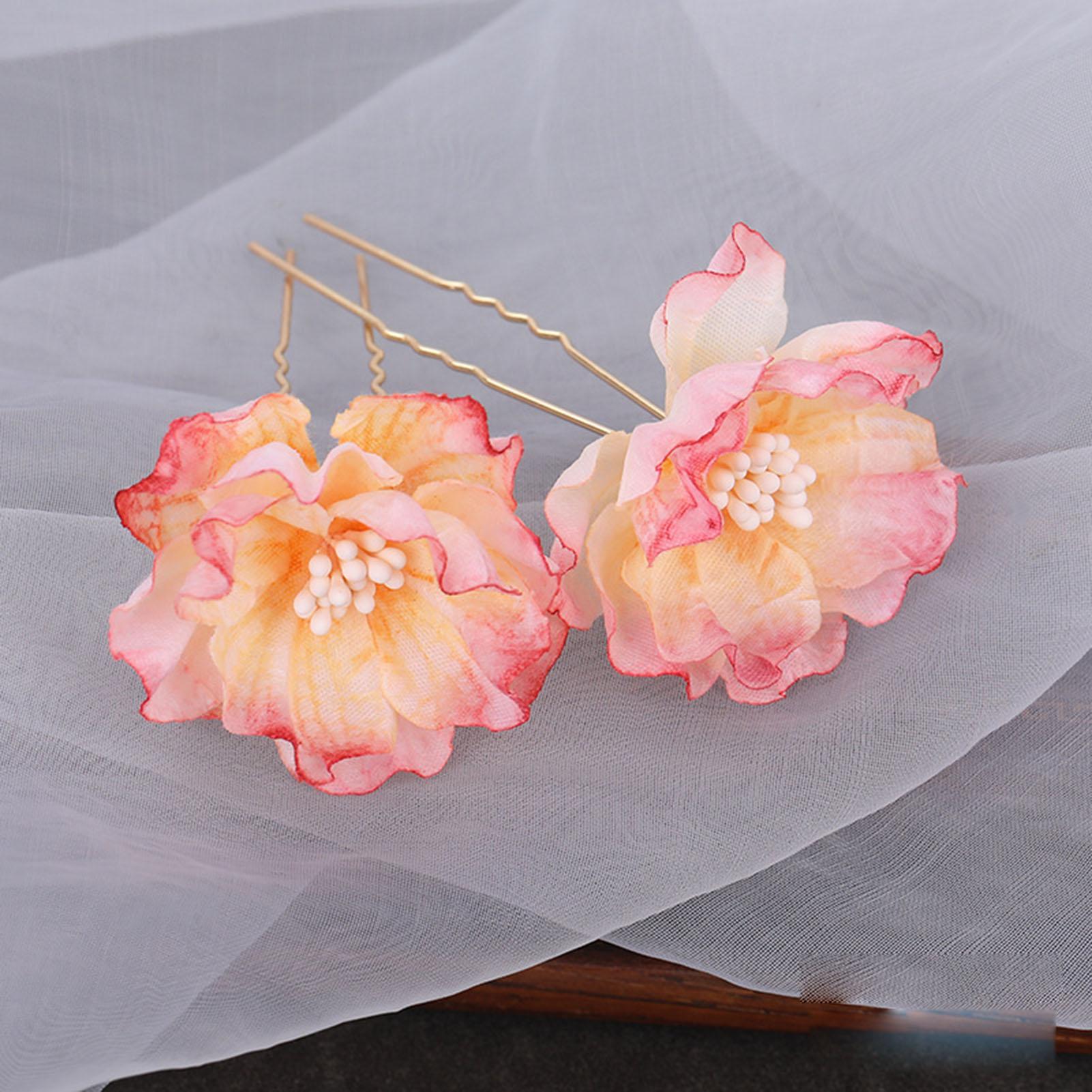 Girls U-shaped Hair Clips Fork Ancient Wedding Barrette Pearl Flower Hairpins Chinese Hair Accessories Girls Hanfu Headwear