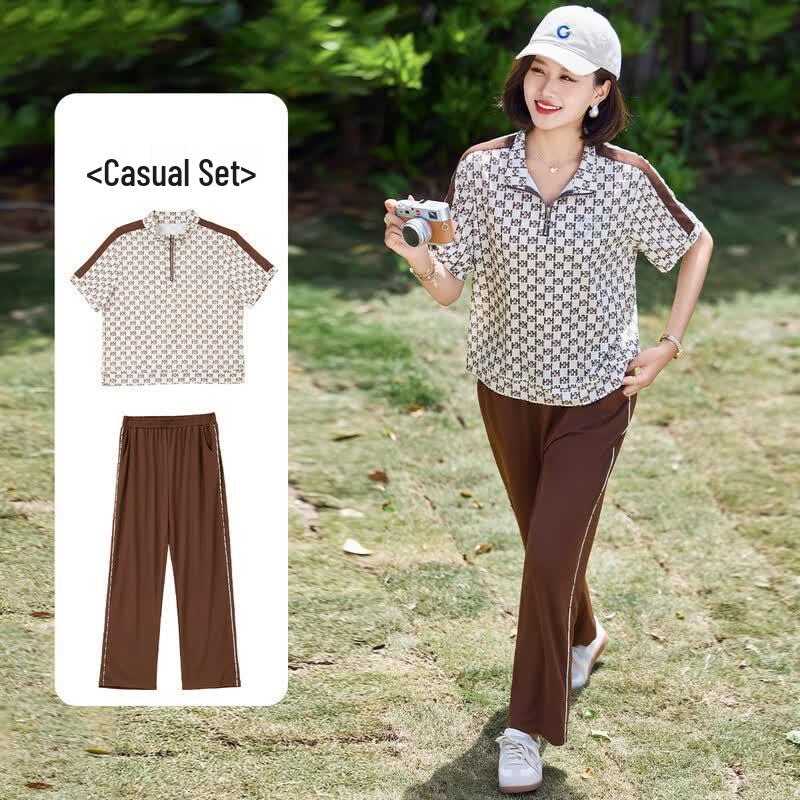 Women s Casual Summer Two-Piece Sportswear Set XL