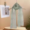 Breathable Spring Silk Scarf Polyester Lace Thin Headscarf Fashion Long Hijab Scarf  Women