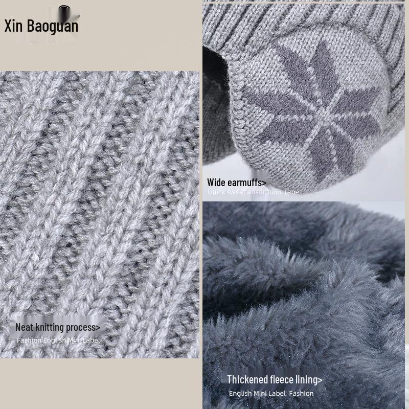 2153 Kids' Winter Hat & Fleece Scarf Set - Knitted Woolen, Warm Ear Protection, Pullover Design