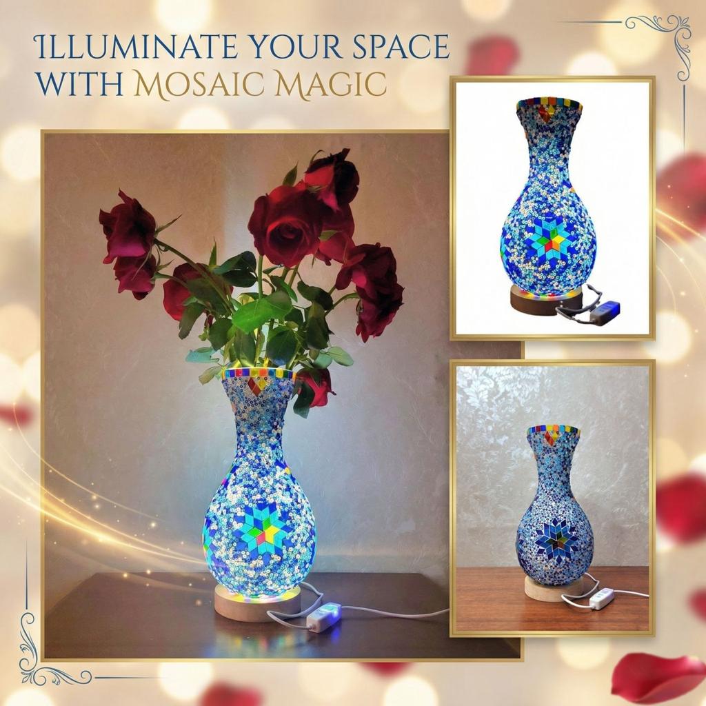 Vase Night Light, Vase For Flower Arrangement As A Decorative Item, Unique Decoration, Tabletop Accessory
