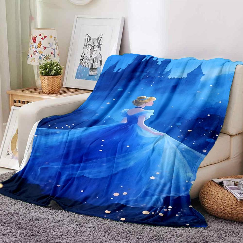 1pc castle blue blanket Lightweight Flannel Throw for Sofa Bed Travel Camping Livingroom Office Couch Chair