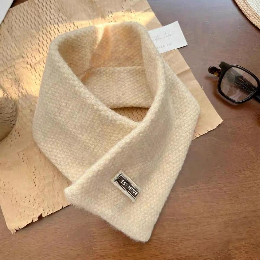 Thickened Knitted Scarf Solid Color Winter Scarf Fashionable Neck Warmer Winter