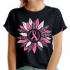 Sunflower Pink Breast Cancer Awareness Survivors Ribbon Womens 100% Cotton T-shirt Mens Tees Tops #TA-188