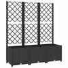 Vidaxl Garden Planter With Trellis, Black, 120X40X136 Cm, Pp