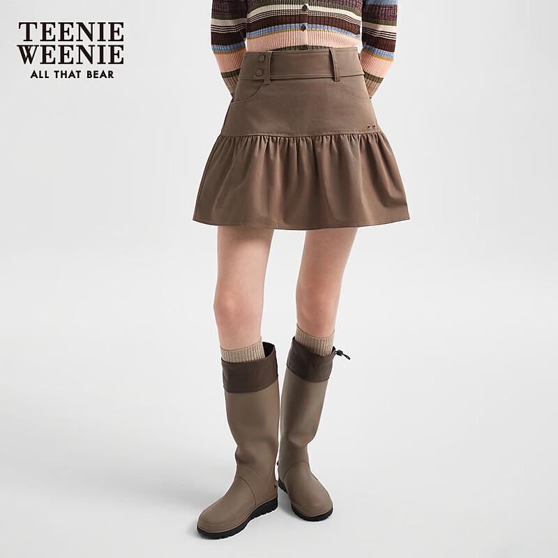 Асимметричная мини-юбка Teenie Weenie Bear XS коричневый