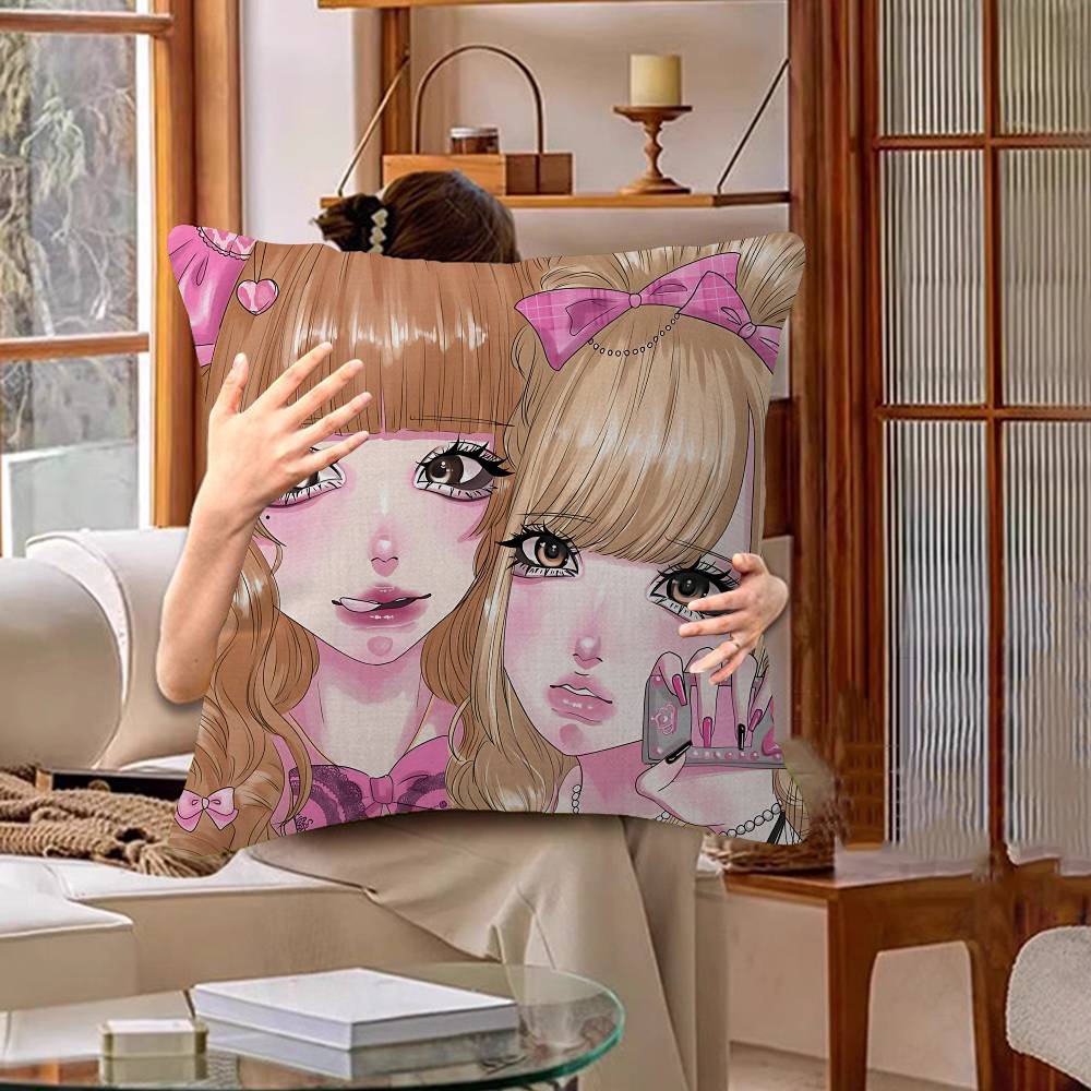 Gyaru Subculture Girls ANIME Retro Decorative Room Aesthetics Pillow Case Home Decor Bedroom Sofa Bed Couch Pillow Cover 45x45