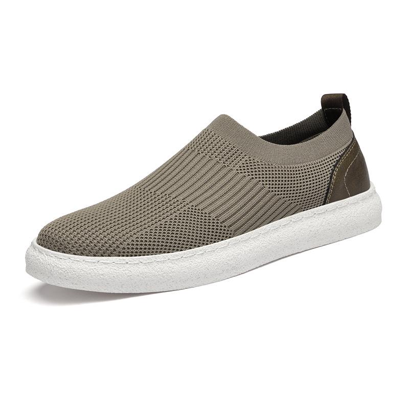 Men s Woven Mesh Slip-on Loafers - Height-Boosting Casual Sock Shoes for Spring/Summer 42