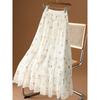 Printed Elastic Waist Half Length Skirt Print Elastic Waist Half Body Long Dress Women