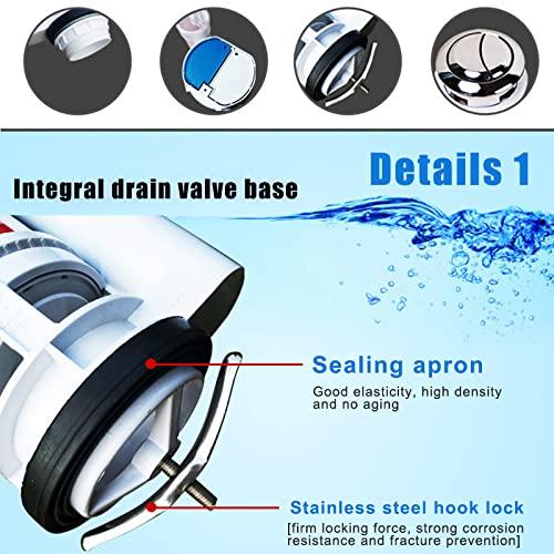 Rezervor Apă Toaletă Dublă Acționare Buton Sifon Rezervor Kituri Supapă Sifon WC Toaletă Clătiți Crom Supapă Drenare Toaletă Supapă Ideală Rezervor