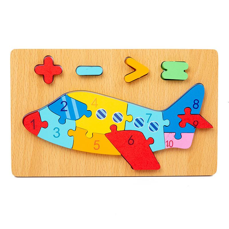 Wooden Early Education Cognitive Children Educational Toys Building Block Animal Traffic Shape Matching 3d Three-dimensional Puz