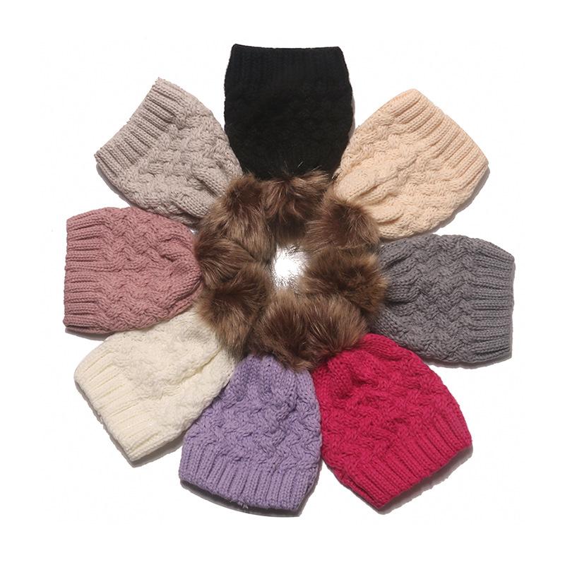 New children's knitted hat infant warm cold hat girl baby child solid color wool hat winter