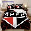 Sao Paulo FC Pattern Bedding Quilt Set Quilt Cover Pillowcase Home Decoration Birthday Gift (1 * duvet cover + 2 * pillowcase, without core)