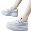 New Leather Mesh Fabric Women's White Casual Woman Vulcanize Sneakers Breathable Sport Walking Running Platform Flats Shoes