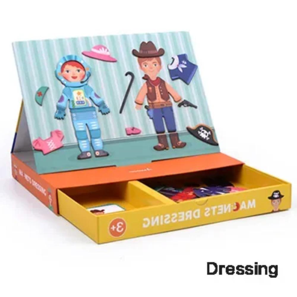 

Mideer Wooden Magnetic traffic geometric Activities Dressing Puzzles Game Set Fun Reusable Stickers Kids Educational Toys