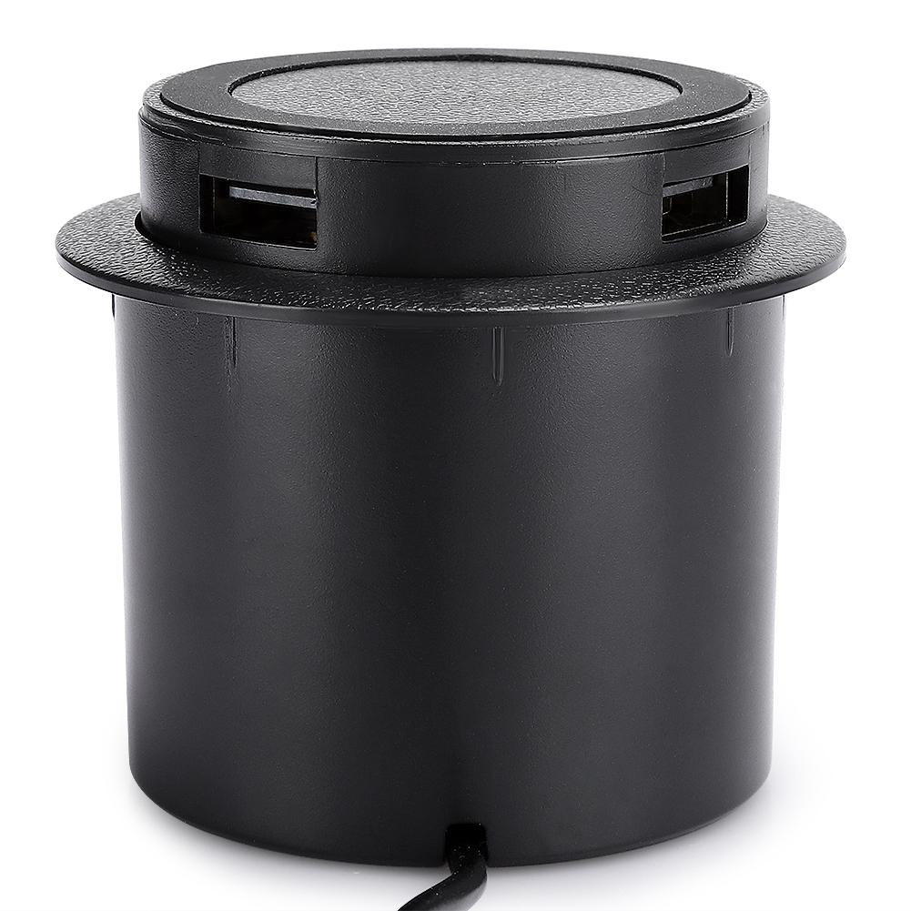 QI 10W ABS Black Convenient Practical Desktop Embedded 3 In 1 Double USB Rise Fall Wireless Charger