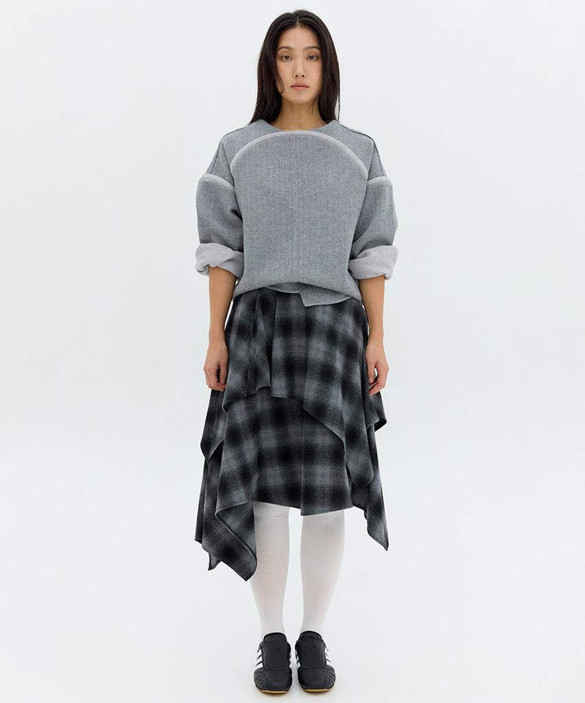 Lipeullegtibeulum Check Flare Skirt (Black Check)
