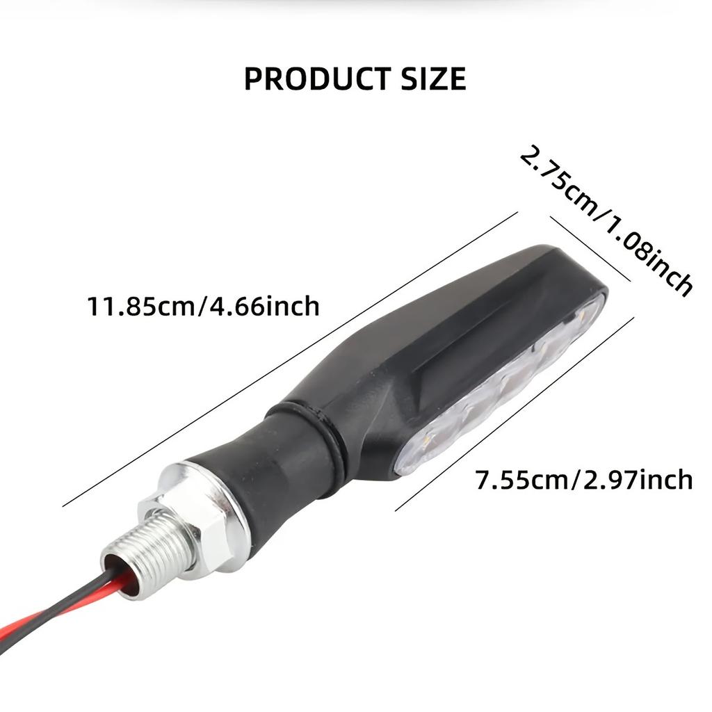 Compact LED Motorcycle Turn Signal Lights Sequential Flow Indicator